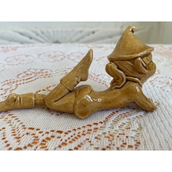 Vintage 1950s Tan Reclining Pixie Girl Elf Figurine - Picture 5 of 8